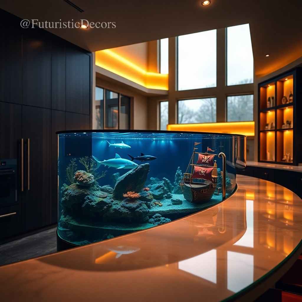 Shark Aquarium Kitchen Island