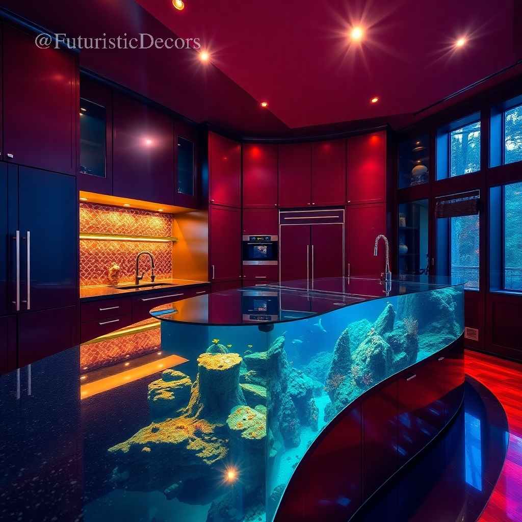 Shark Aquarium Kitchen Island