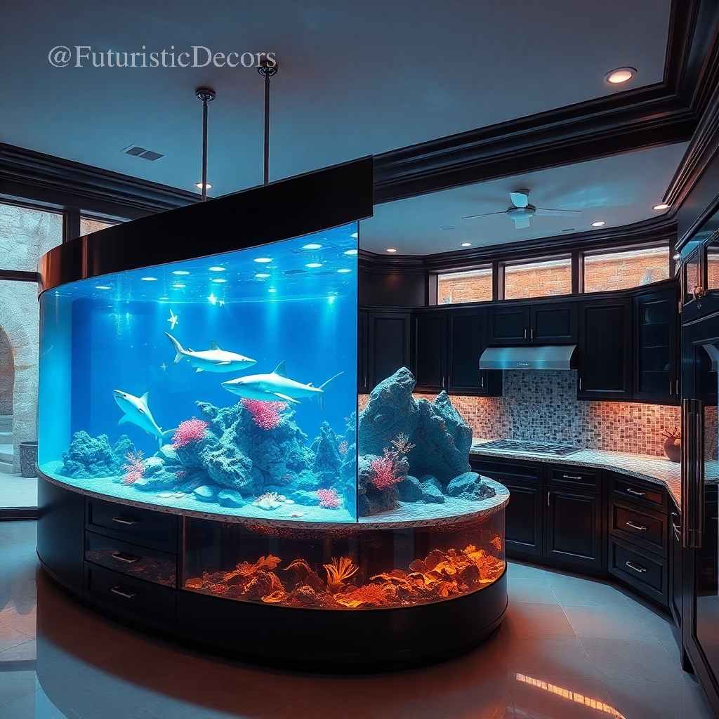 Shark Aquarium Kitchen Island