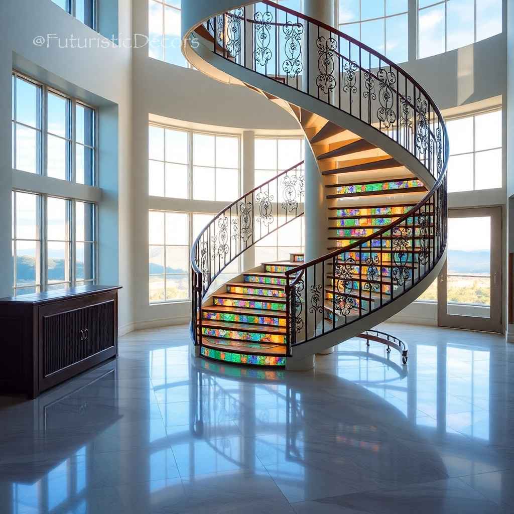 stained glass staircases