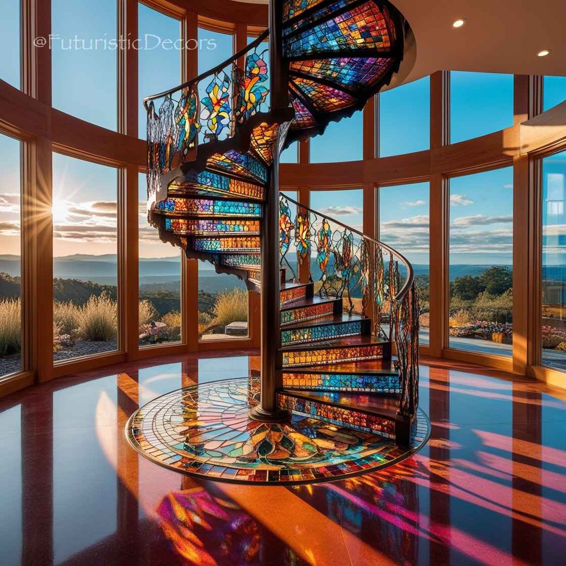 stained glass staircases