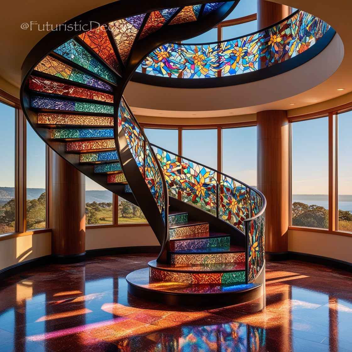 stained glass staircases