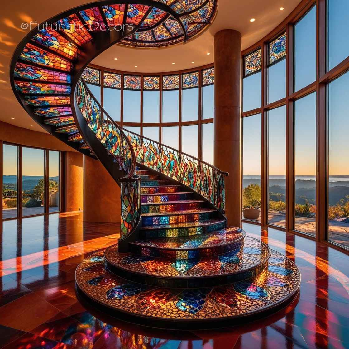 stained glass staircases