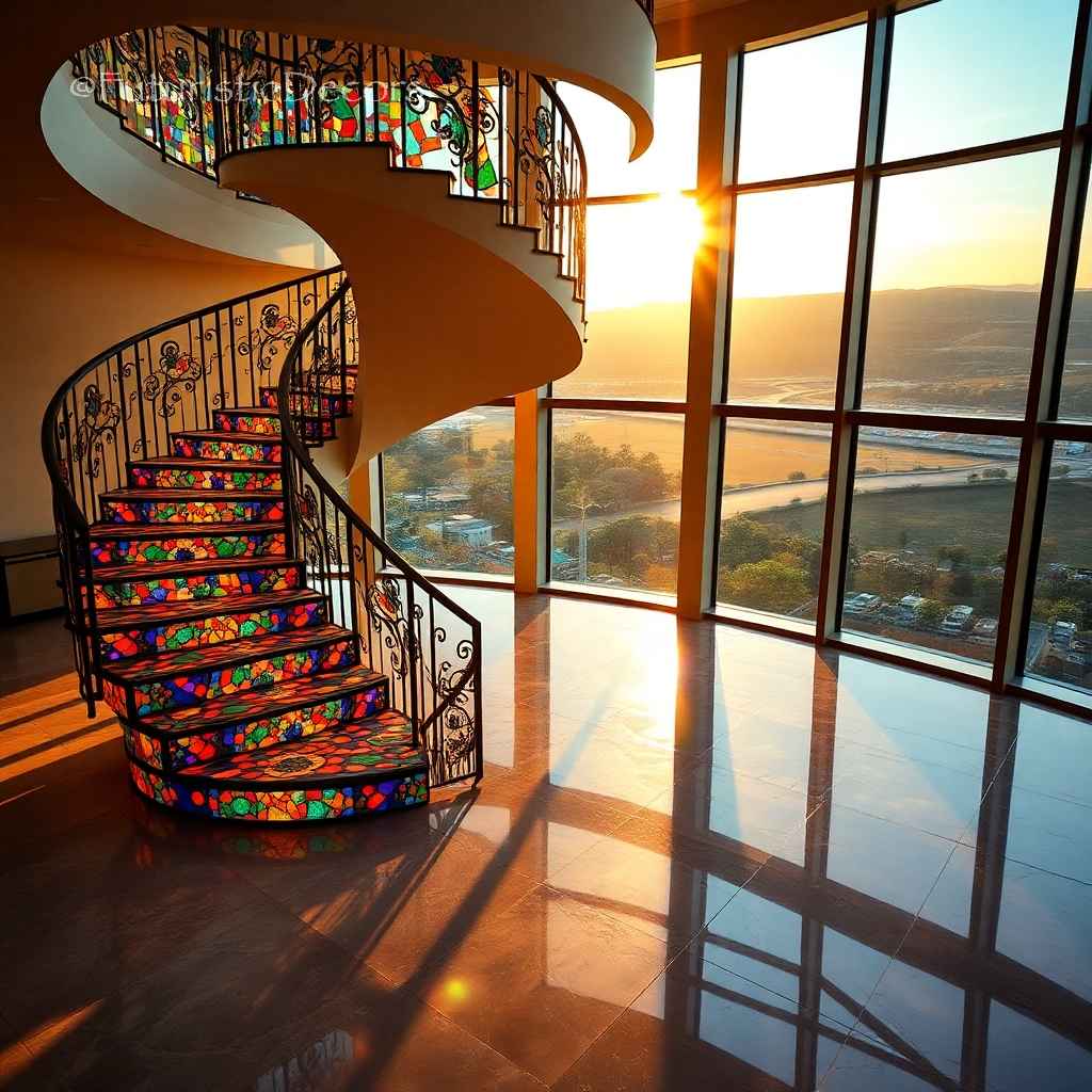 stained glass staircases