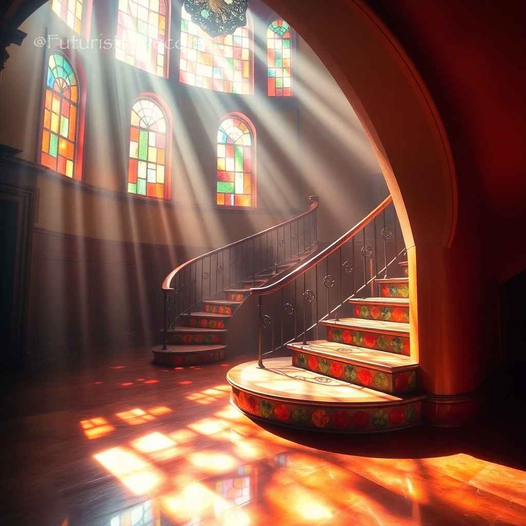 stained glass staircases