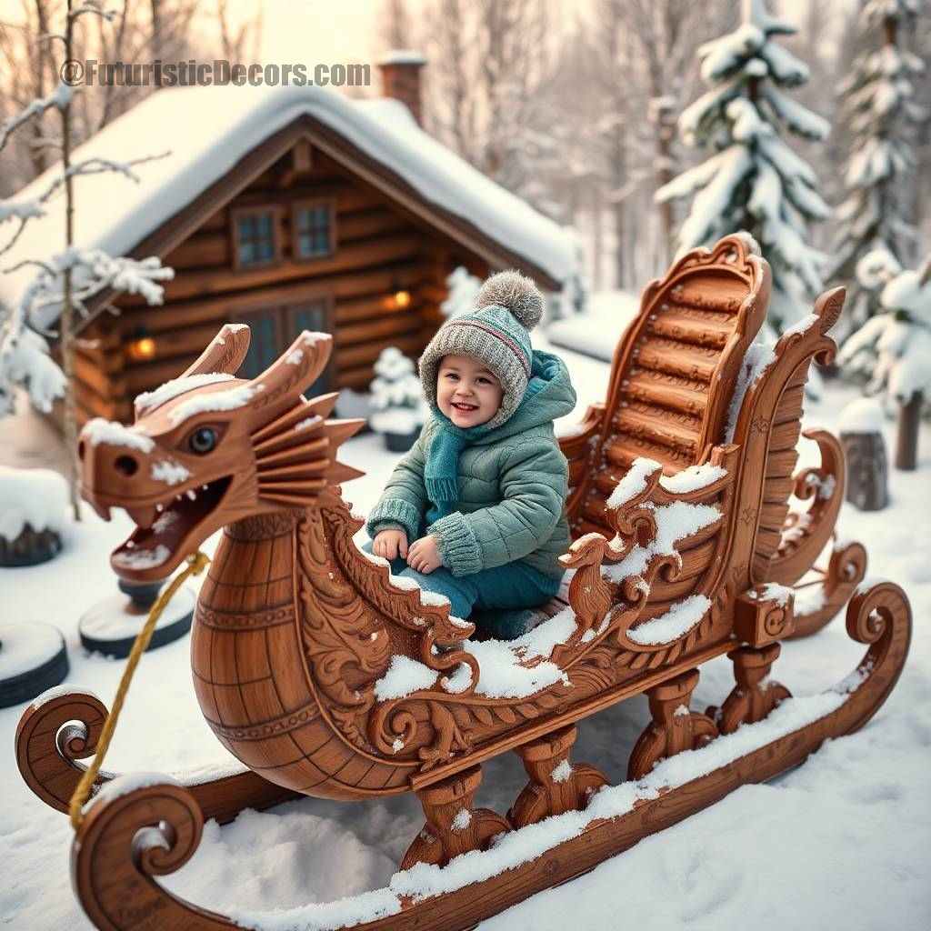 Wooden Dragon Sled