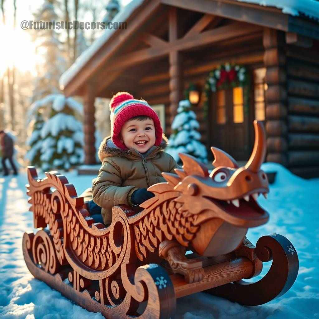 Wooden Dragon Sled