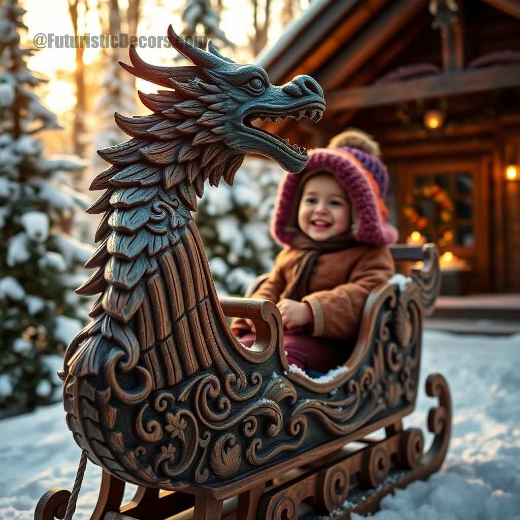 Wooden Dragon Sled