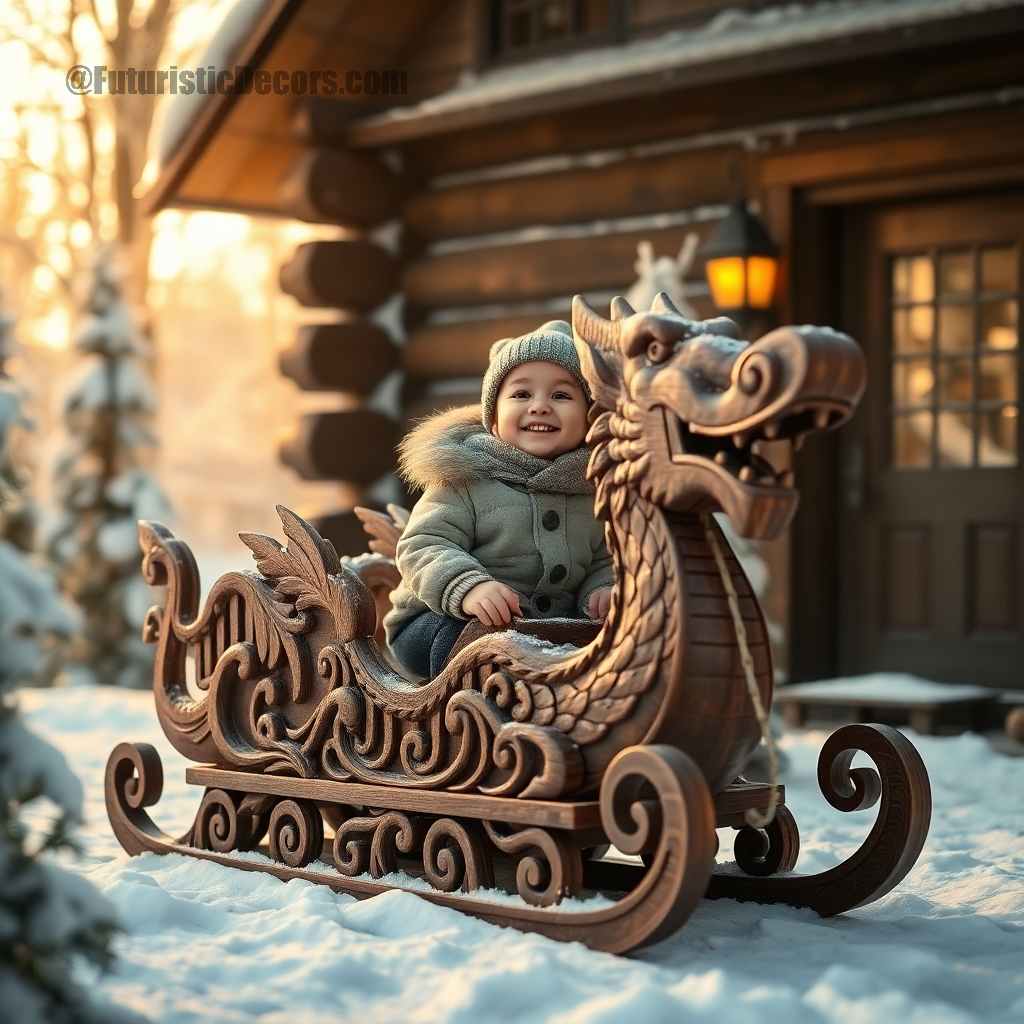 Wooden Dragon Sled