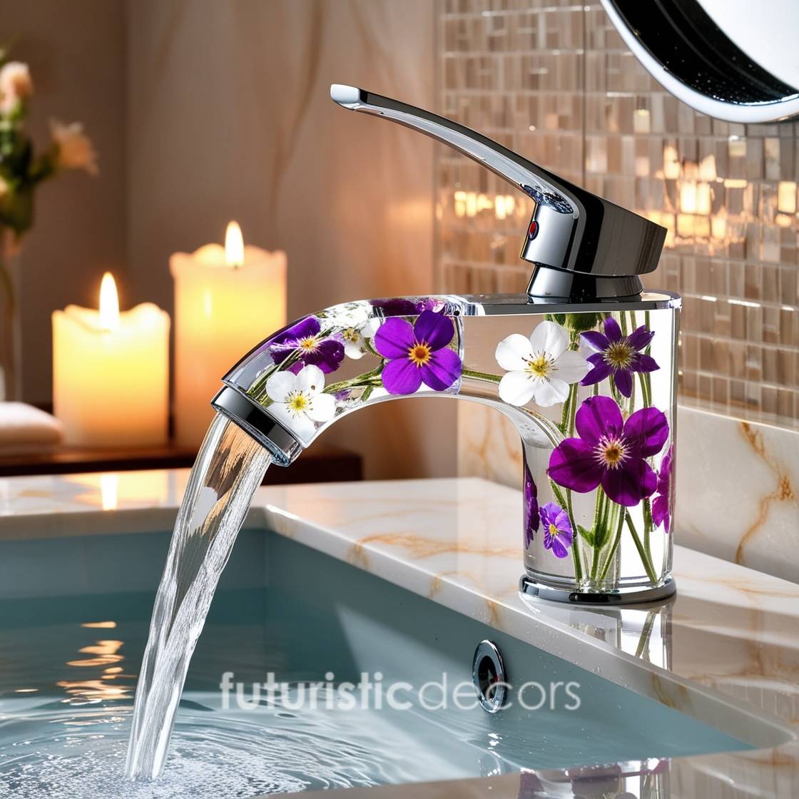 Glass Flower Faucet