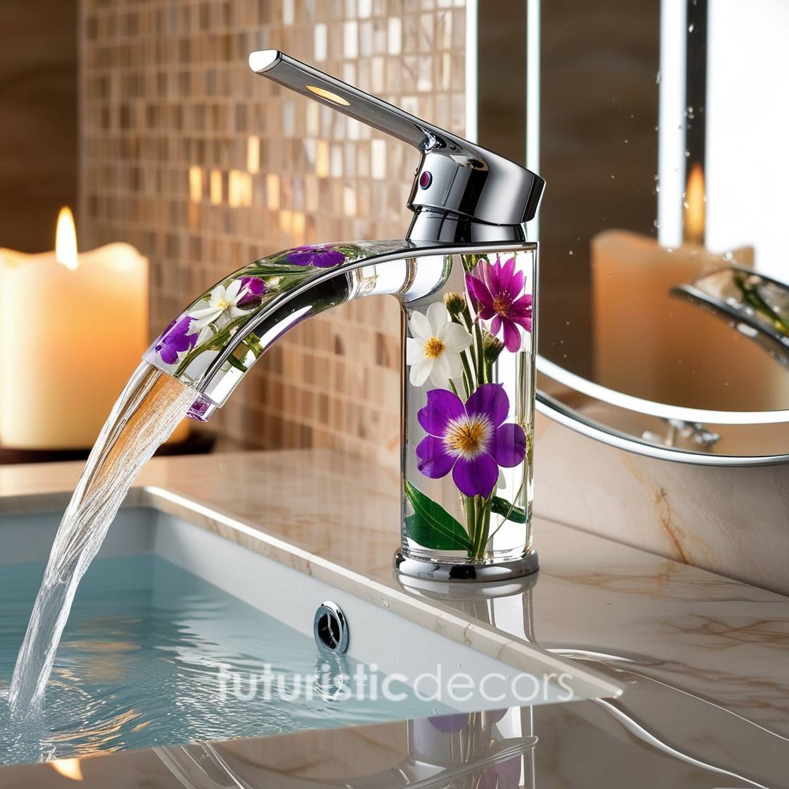 Glass Flower Faucet