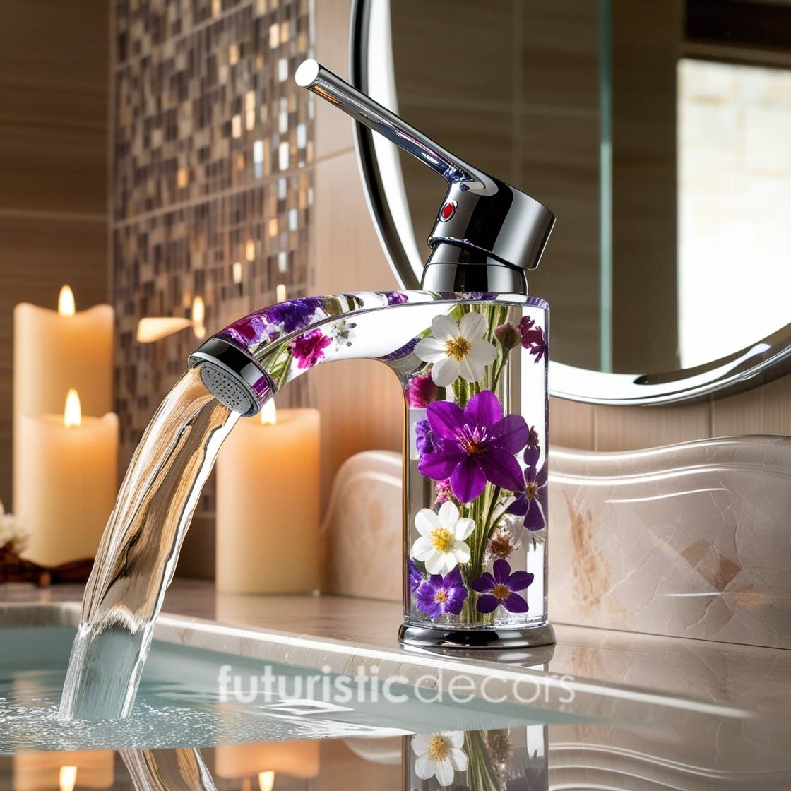 Glass Flower Faucet