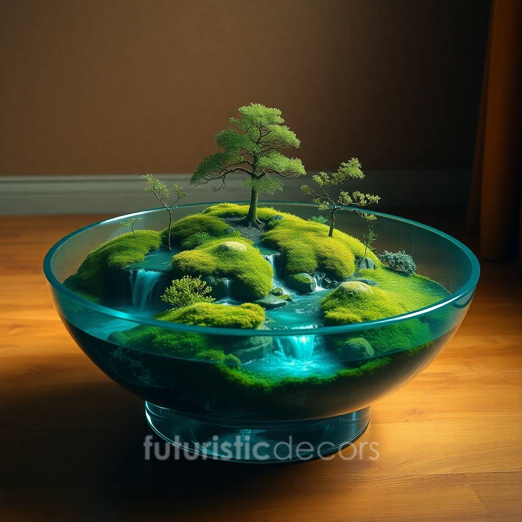 Coffee Tables With Real Waterfall