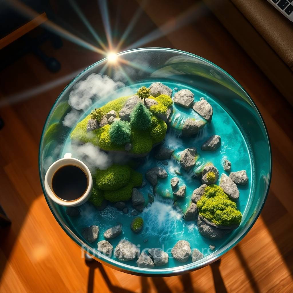 Coffee Tables With Real Waterfall