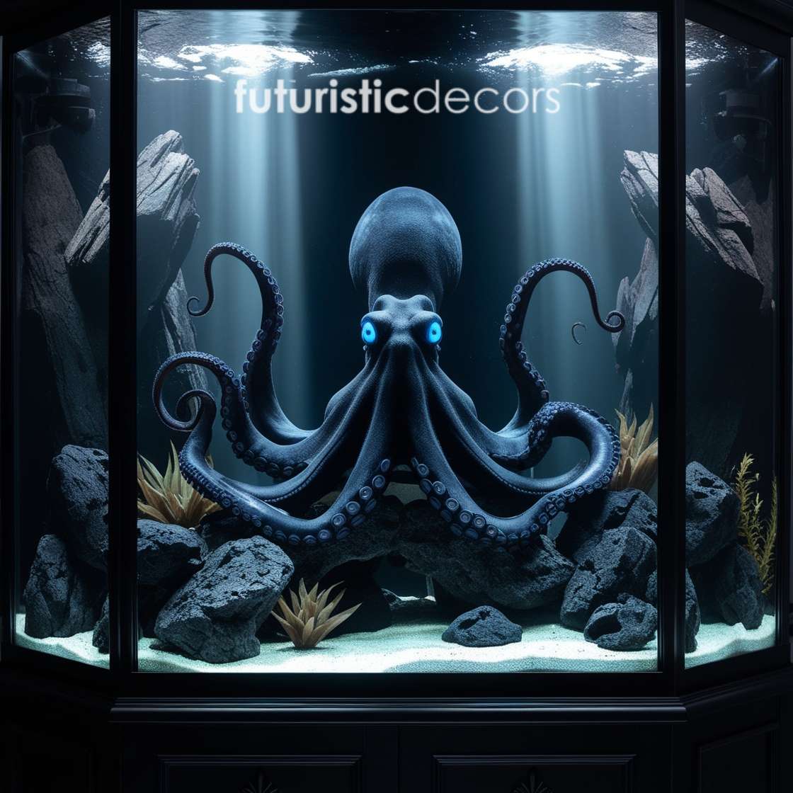 Gothic Black Octopus in Aquarium