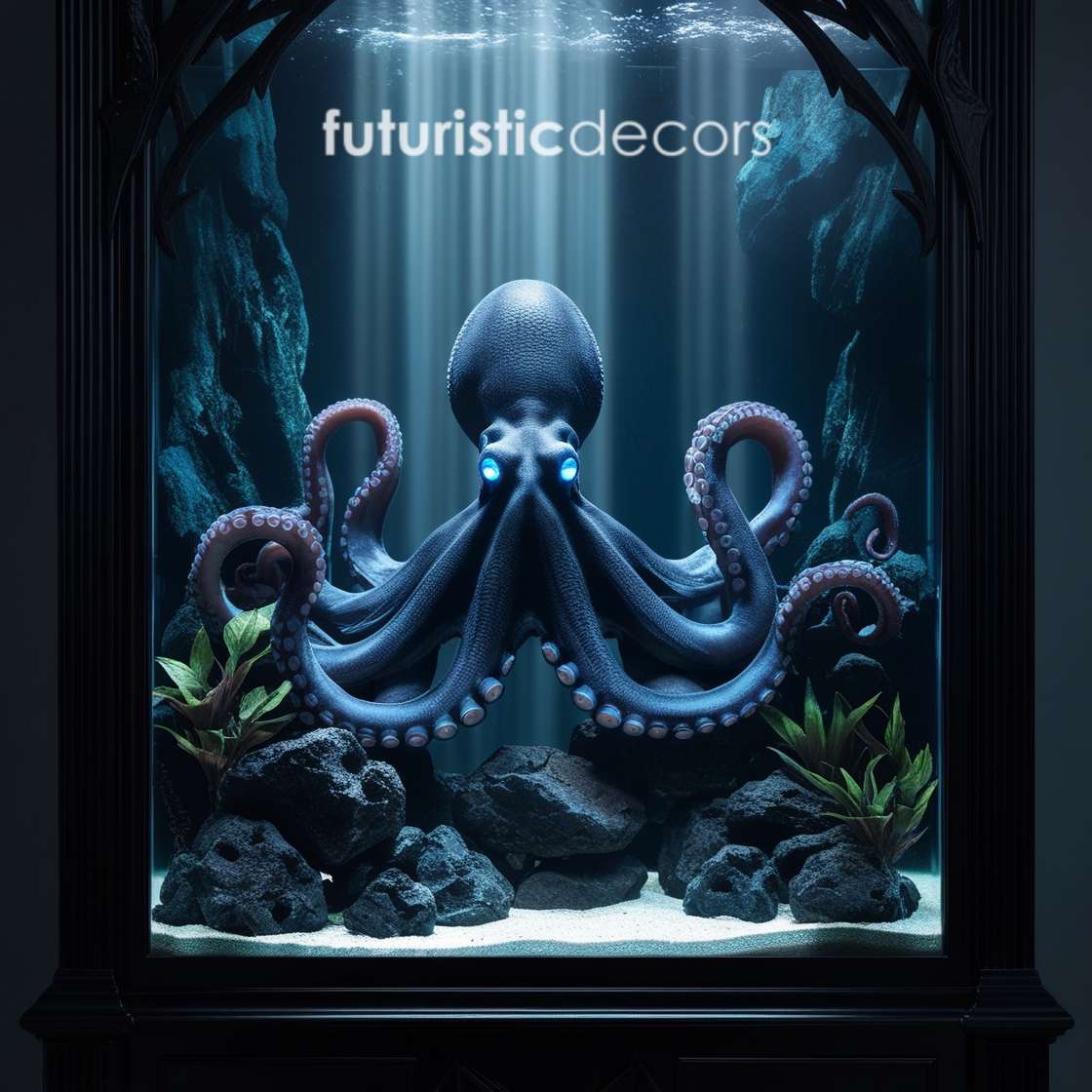 Gothic Black Octopus in Aquarium