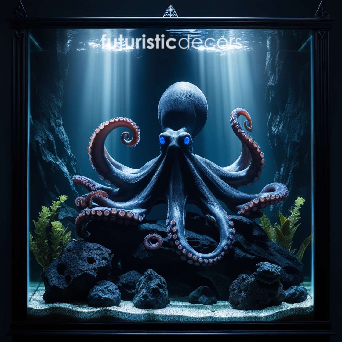 Gothic Black Octopus in Aquarium