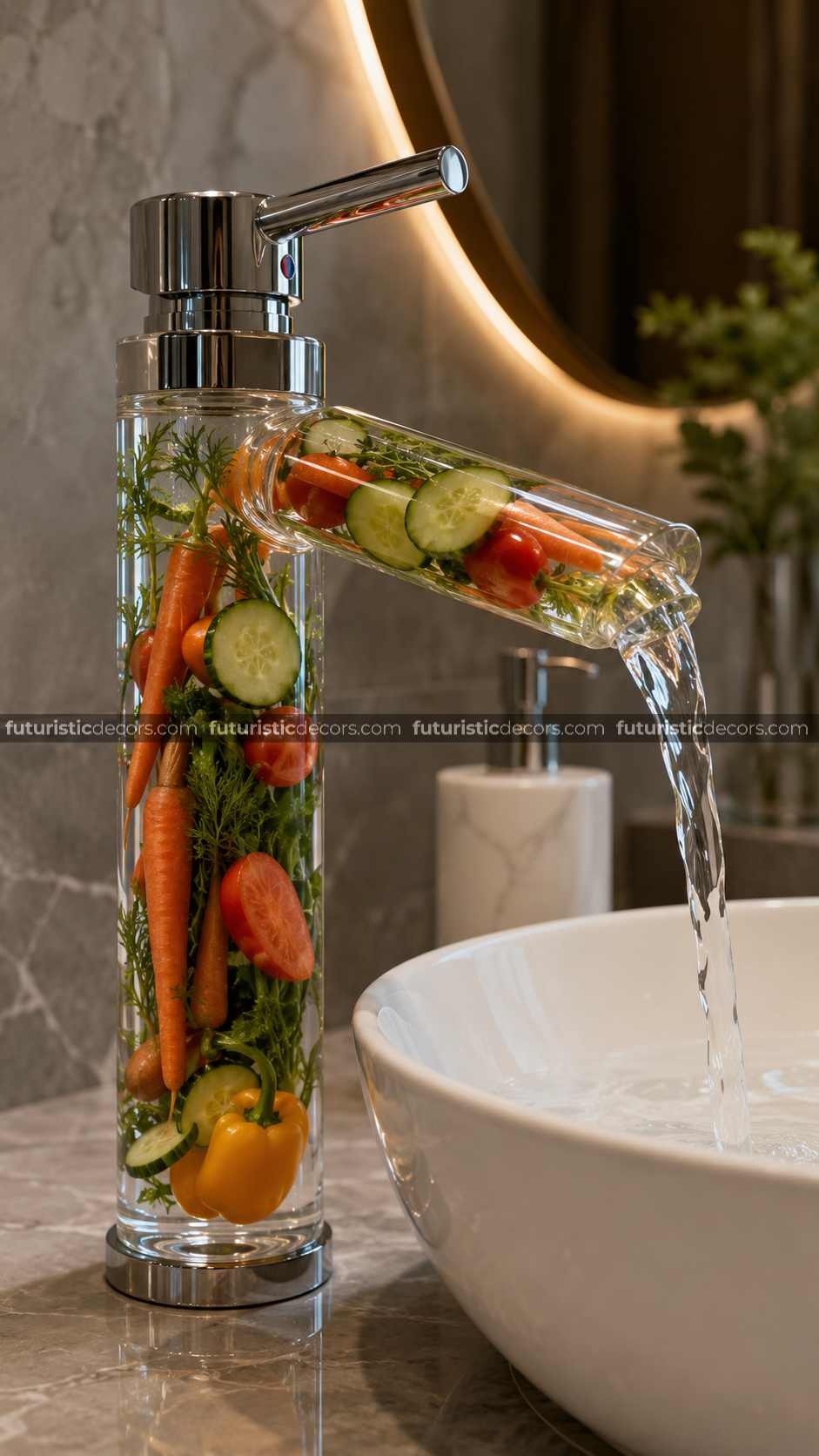 Honest Review of the Glass Faucet with Vegetables Inside Glass Faucet with Vegetables Inside