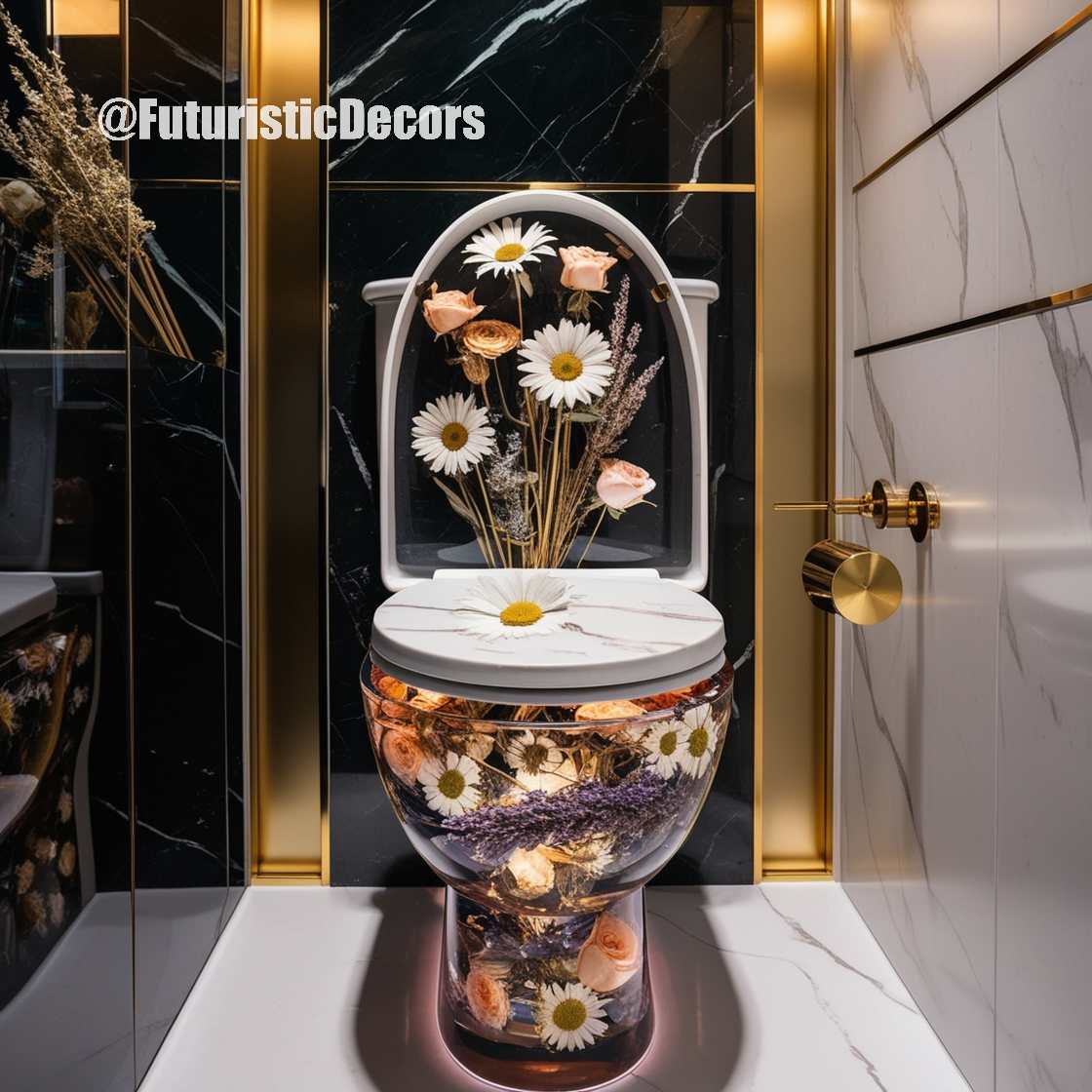 Epoxy Flower Toilets