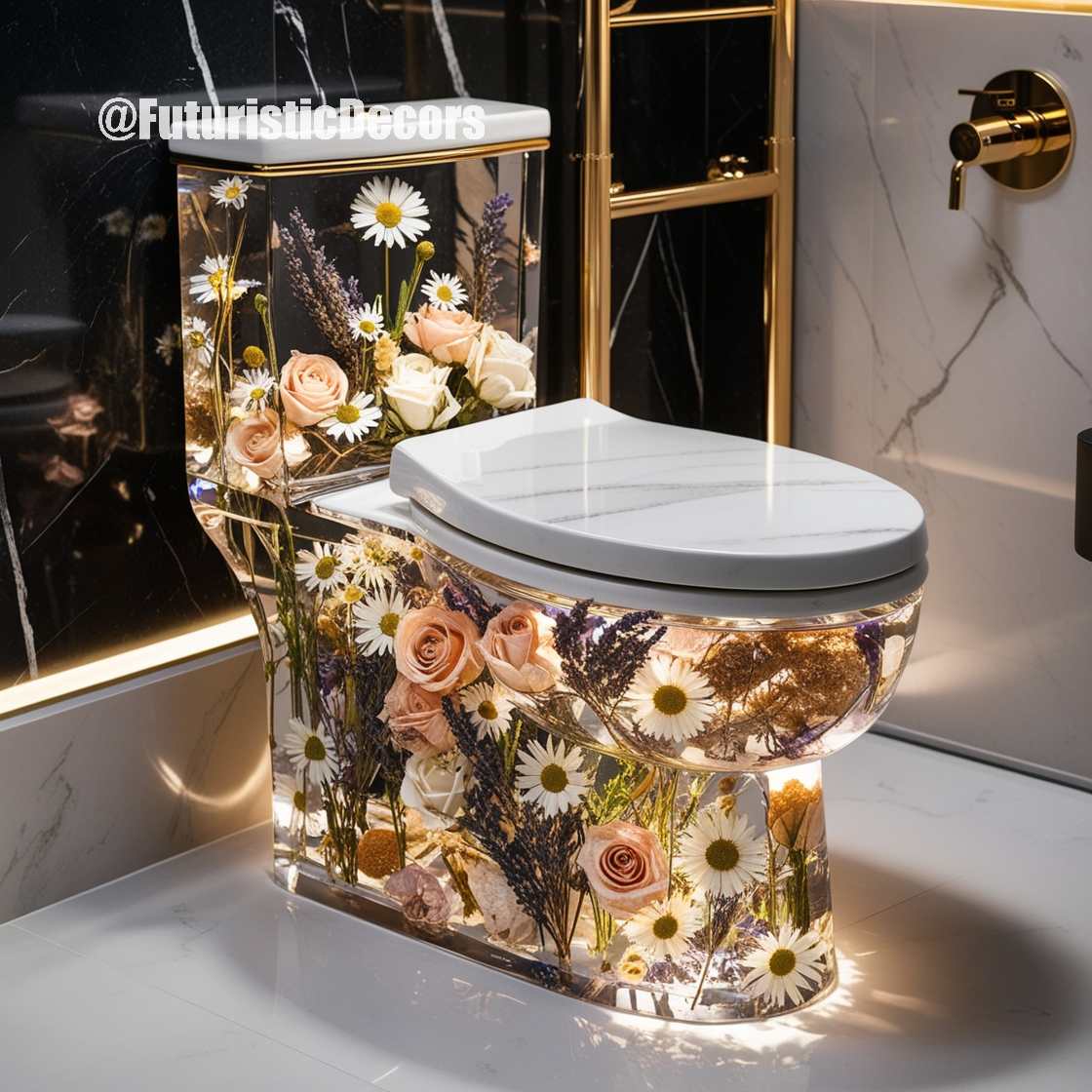 Epoxy Flower Toilets