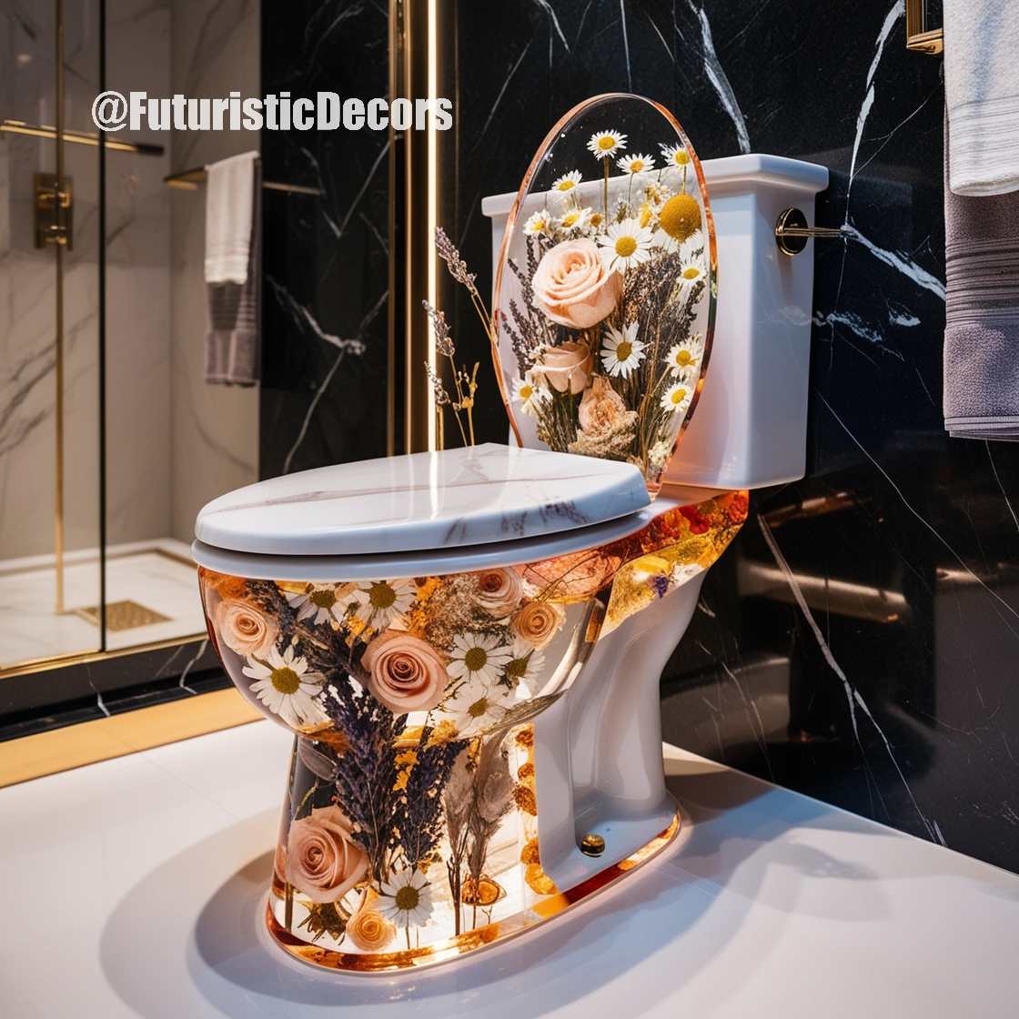 Epoxy Flower Toilets