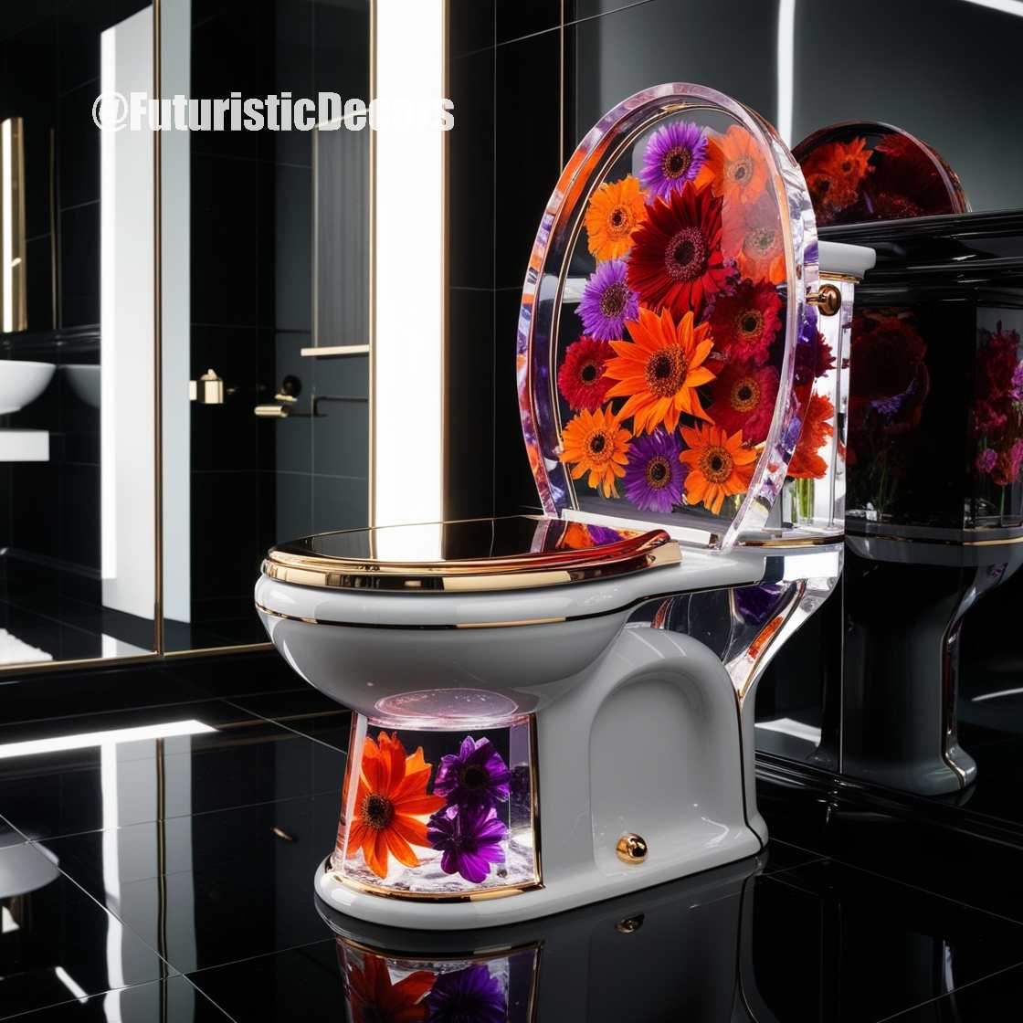 Epoxy Flower Toilets