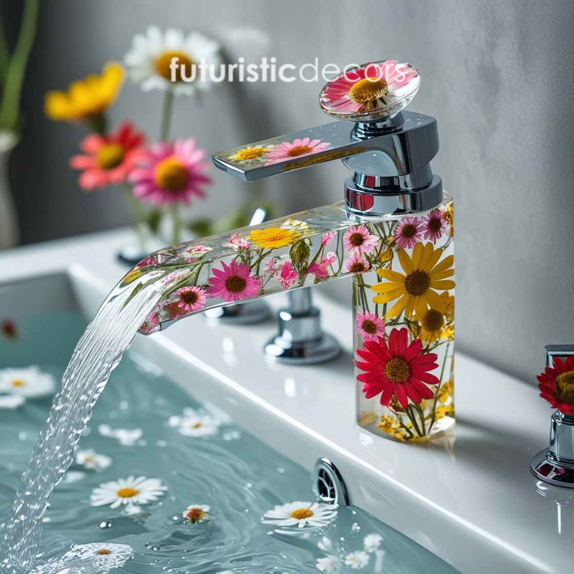 Flower Epoxy Resin Faucet