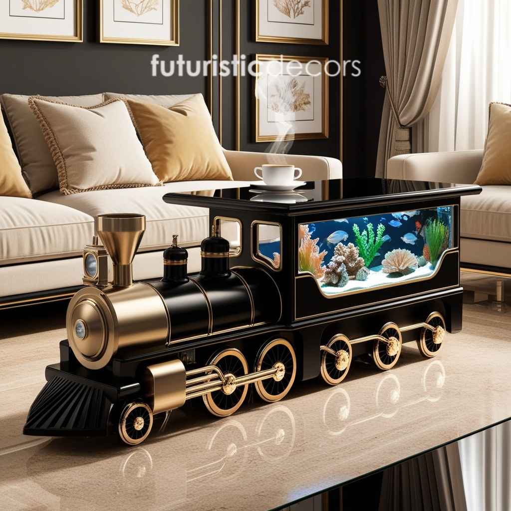 Train Aquarium Coffee Table