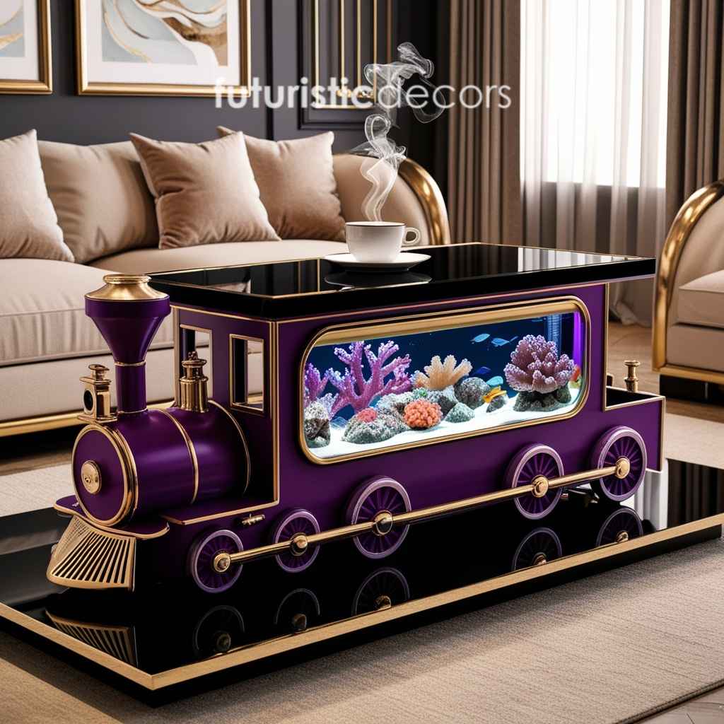 Train Aquarium Coffee Table