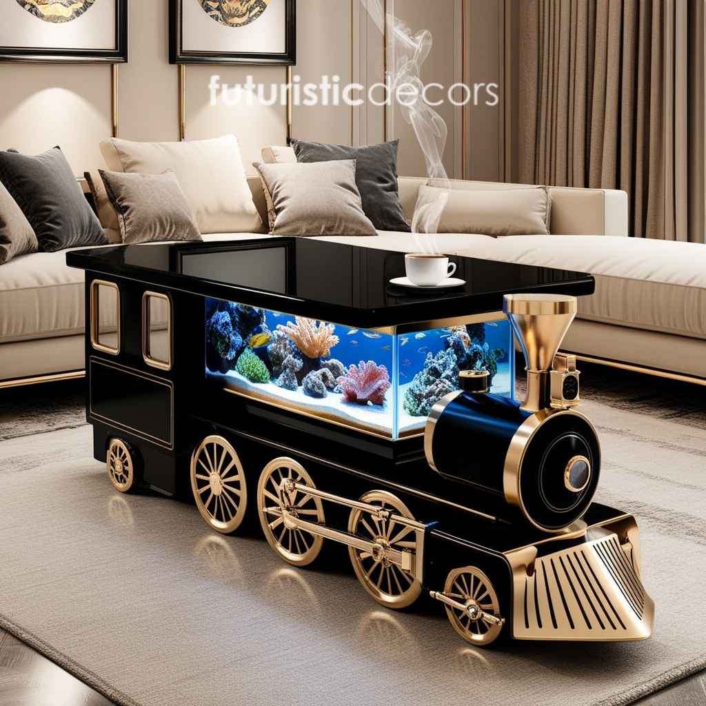 Train Aquarium Coffee Table