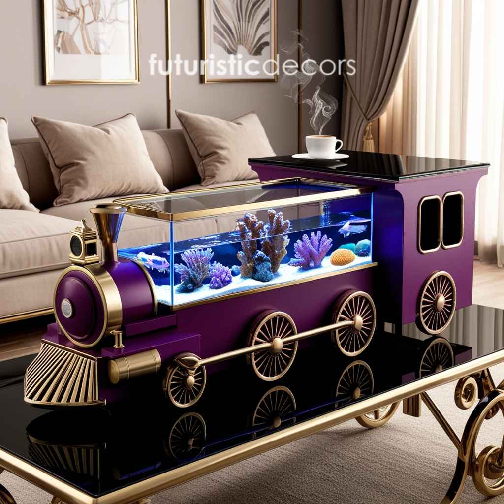 Train Aquarium Coffee Table