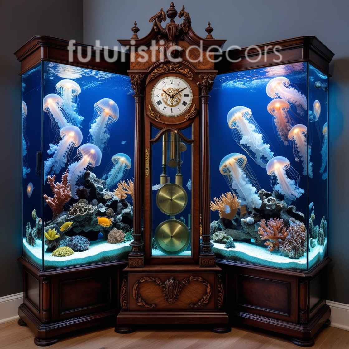 Jellyfish Grandfather Clock Style Aquarium