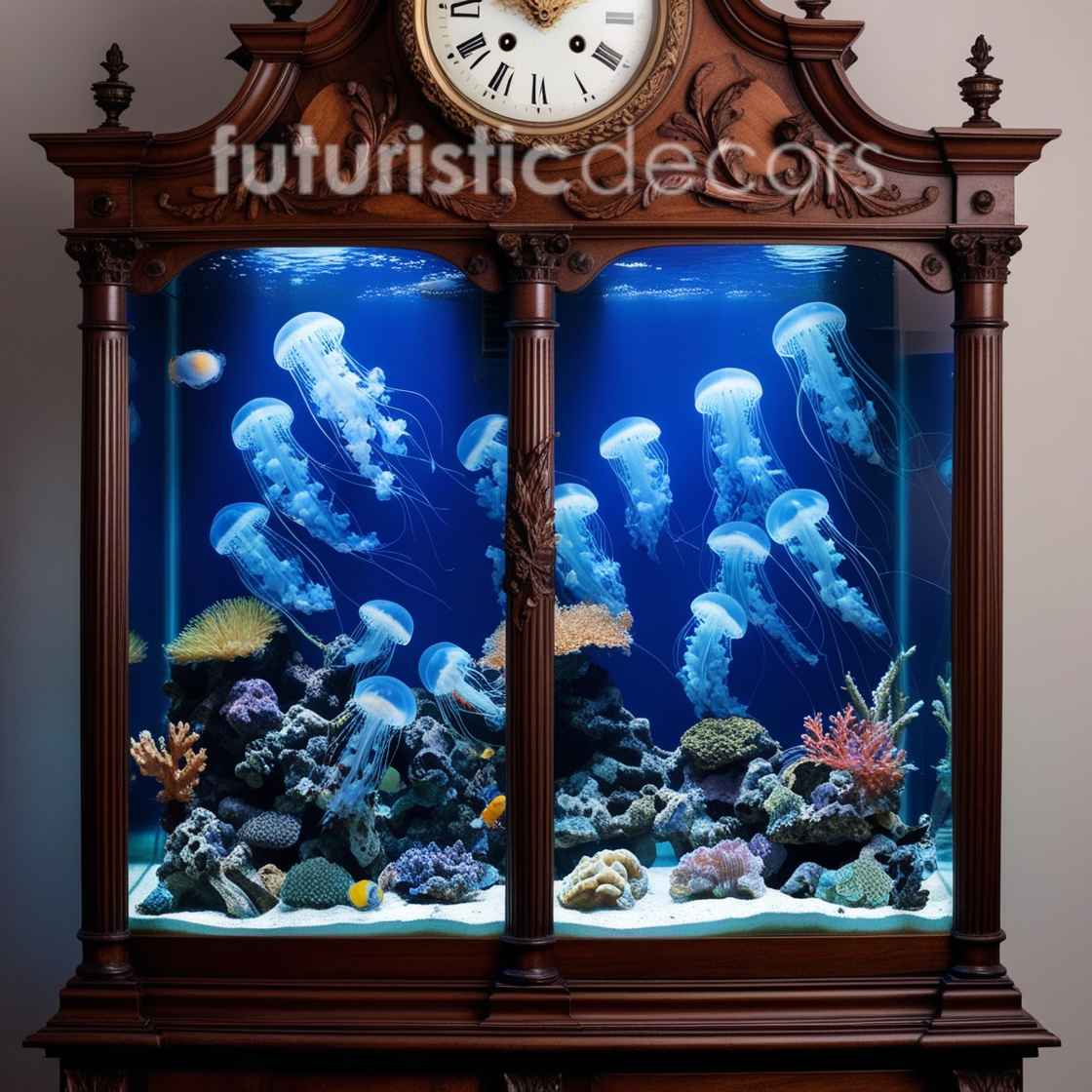 Jellyfish Grandfather Clock Style Aquarium