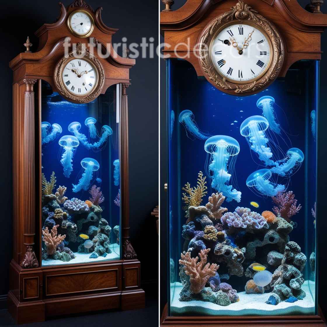 Jellyfish Grandfather Clock Style Aquarium