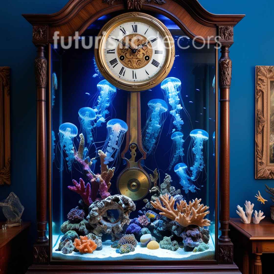 Jellyfish Grandfather Clock Style Aquarium