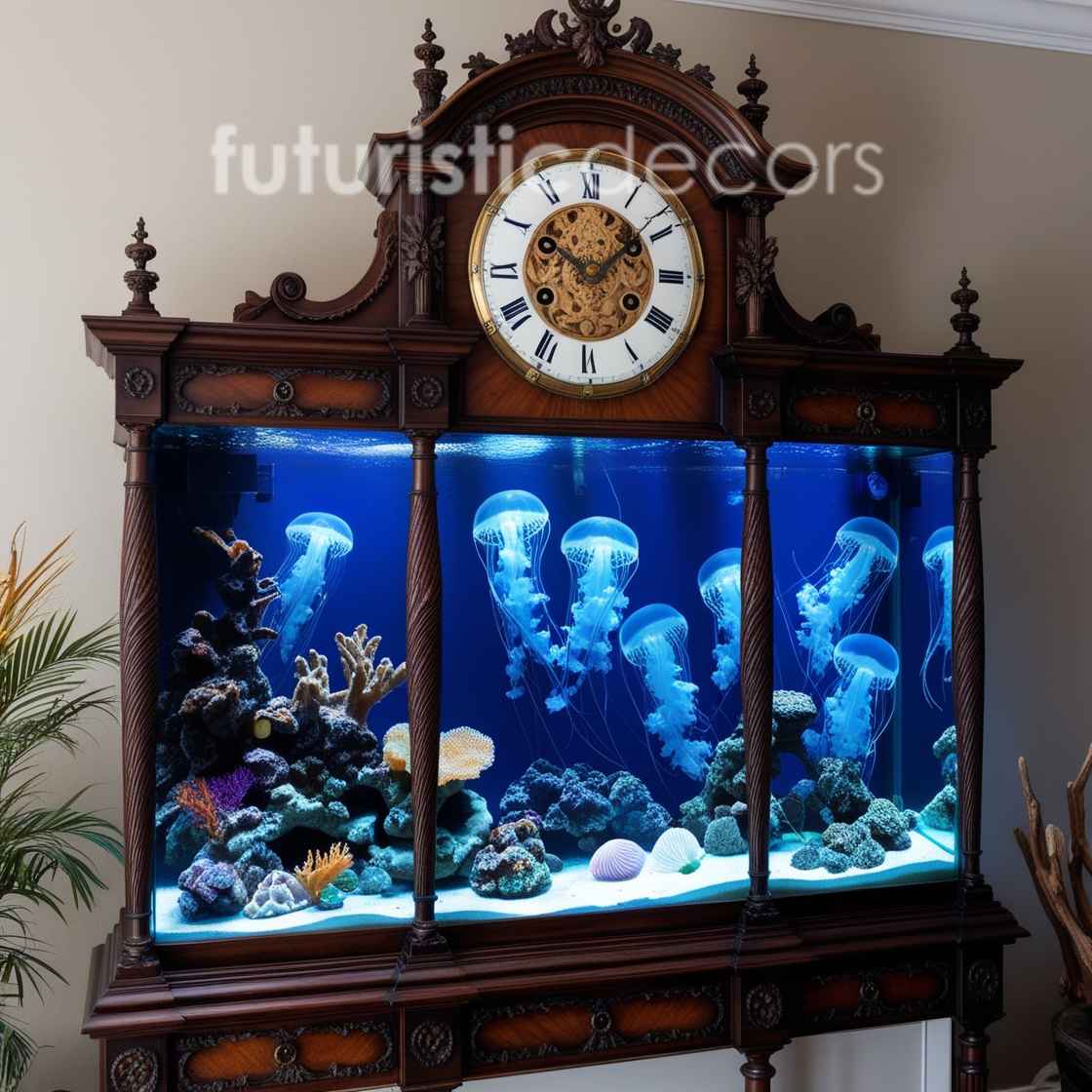 Jellyfish Grandfather Clock Style Aquarium