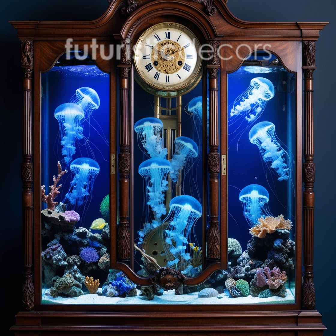 Jellyfish Grandfather Clock Style Aquarium