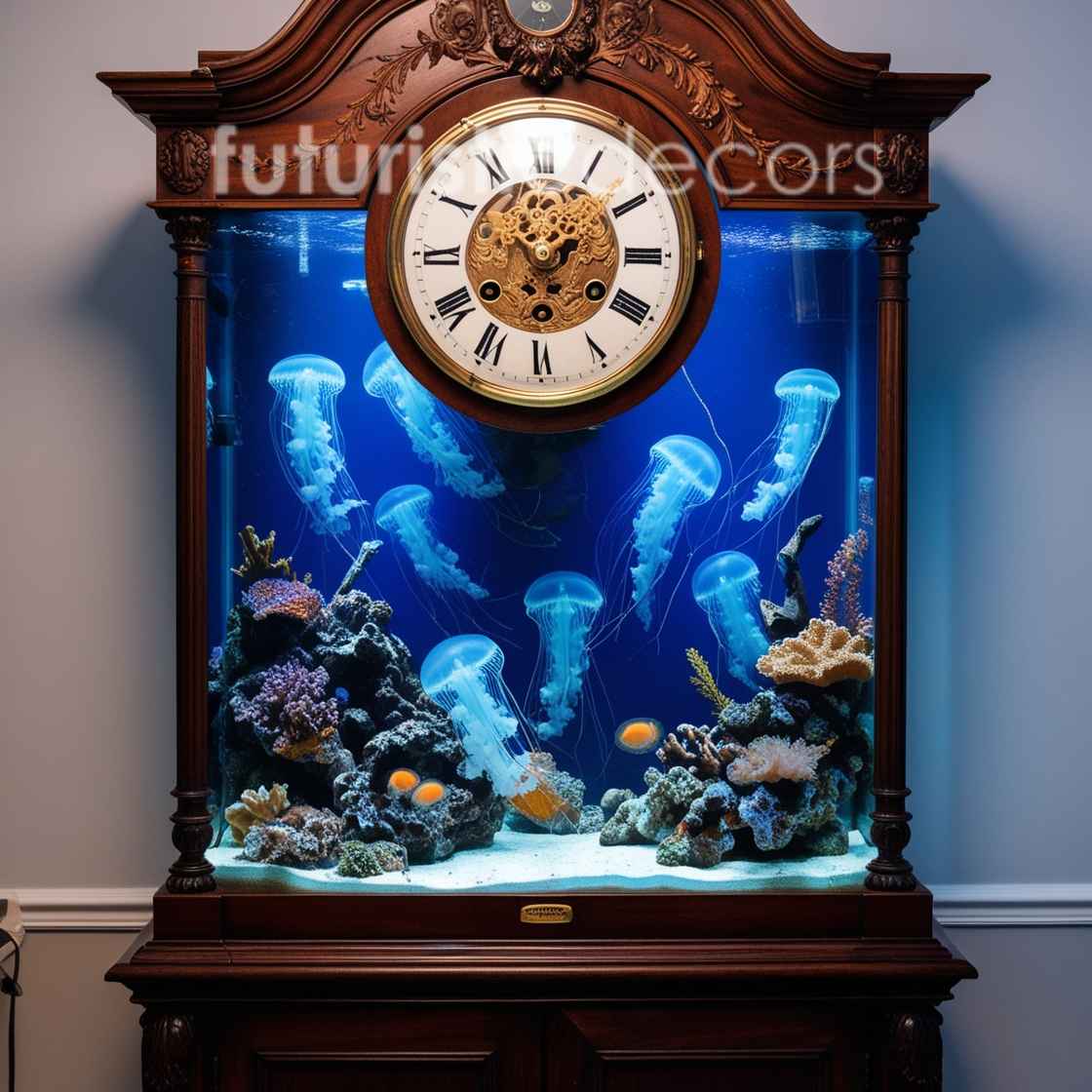 Jellyfish Grandfather Clock Style Aquarium