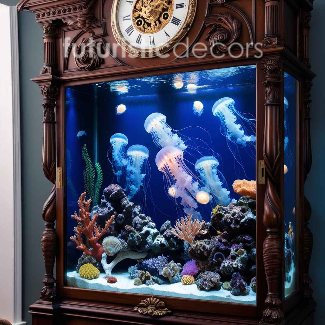 Jellyfish Grandfather Clock Style Aquarium