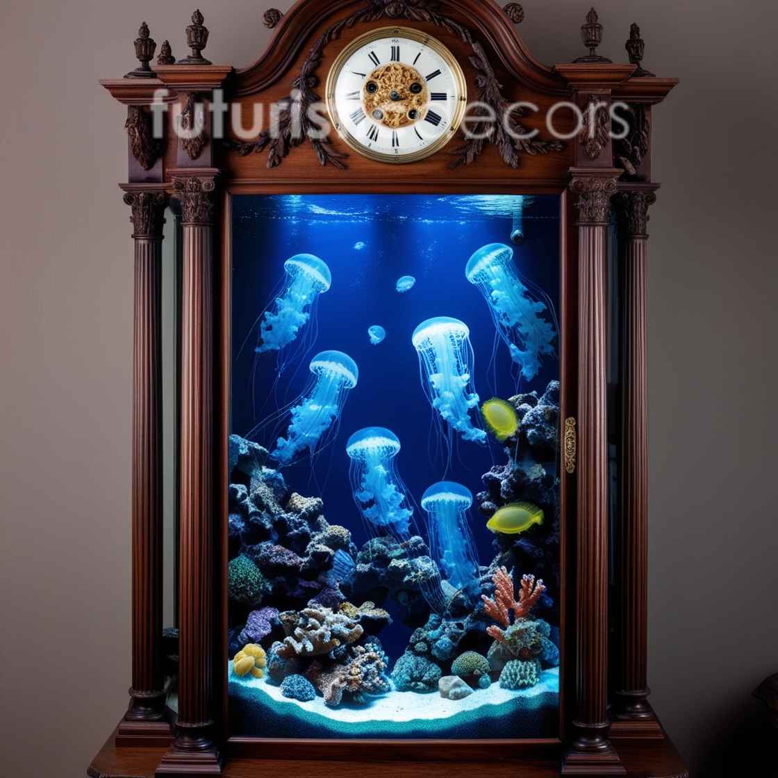 Jellyfish Grandfather Clock Style Aquarium