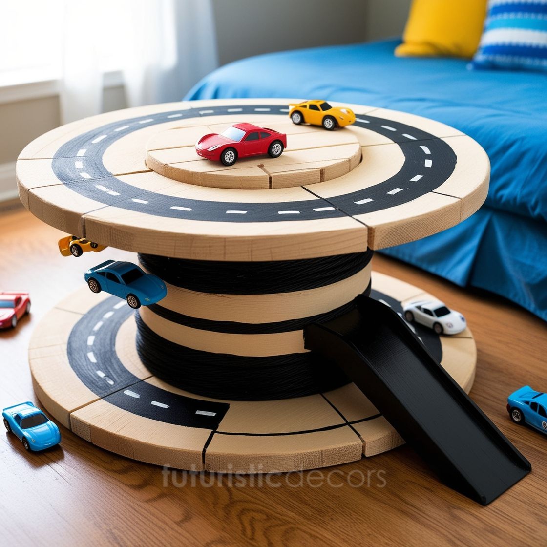 Cable Spool Race Car Playsets