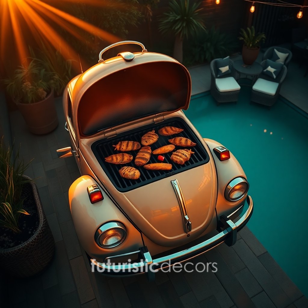 VW Beetle Inspired BBQ Grill