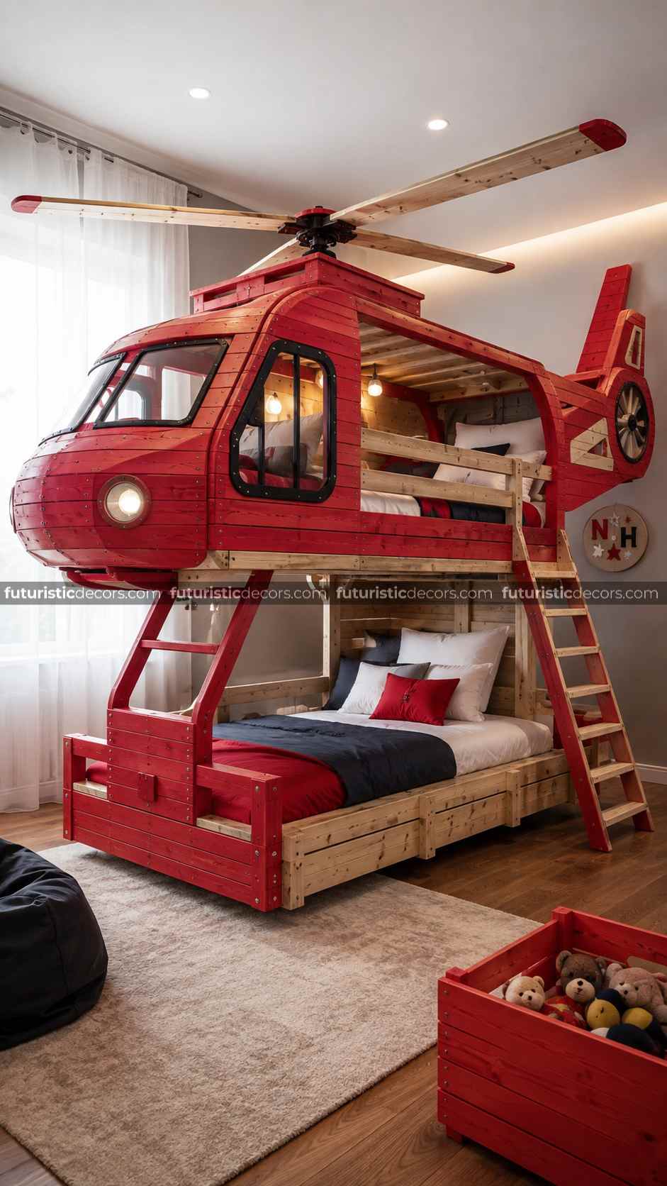 helicopter-shaped bunk bed
