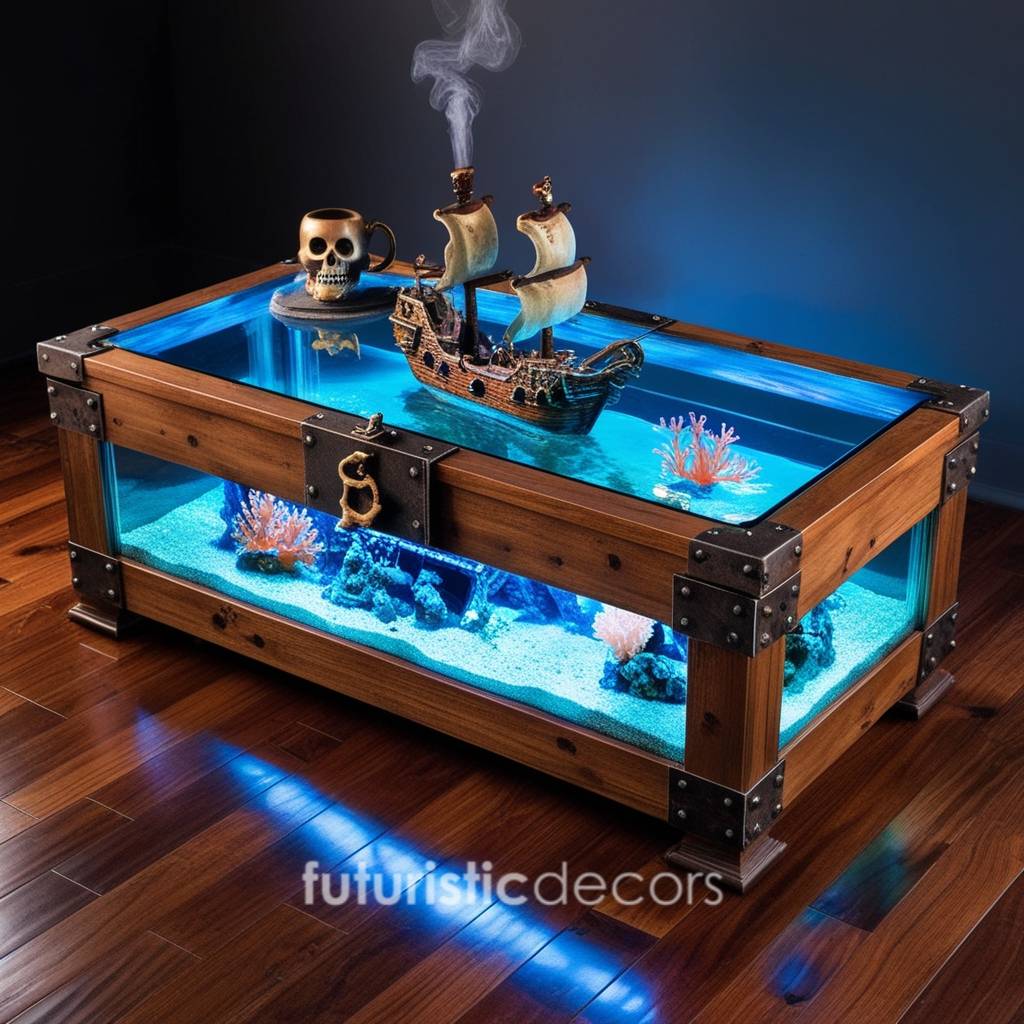 Treasure Chest Aquarium Coffee Table