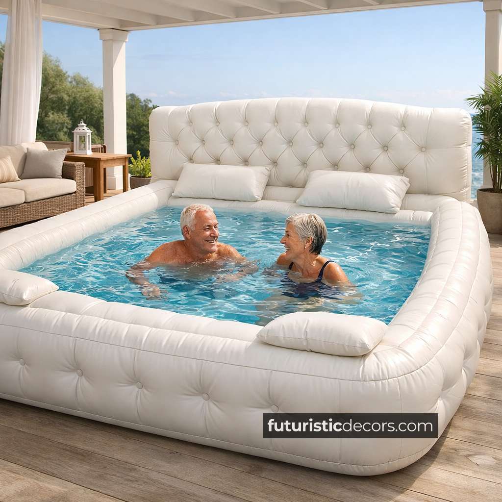 inflatable pool bed