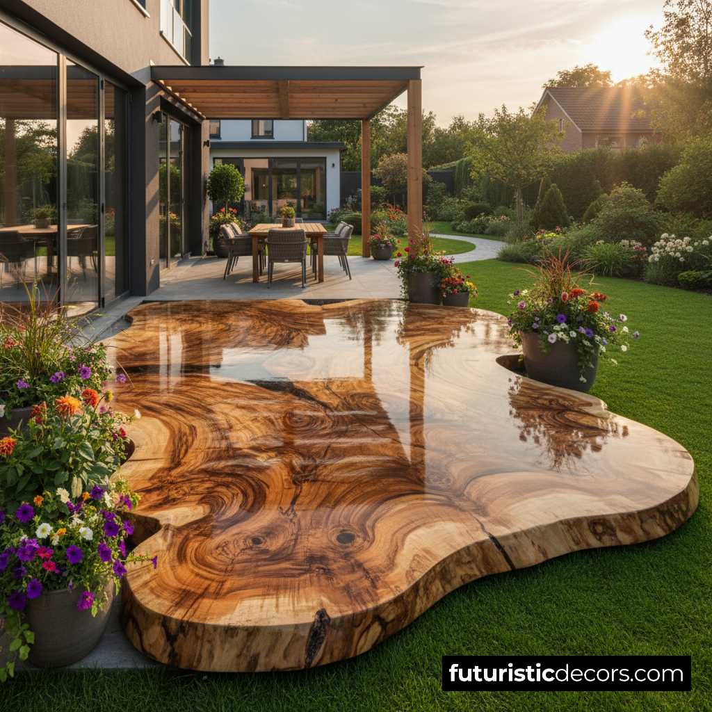 Live Edge Wood Patio