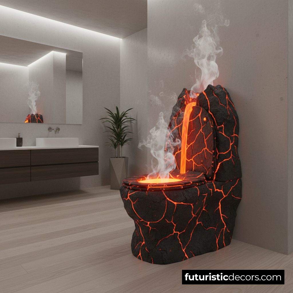 Volcano-inspired toilets