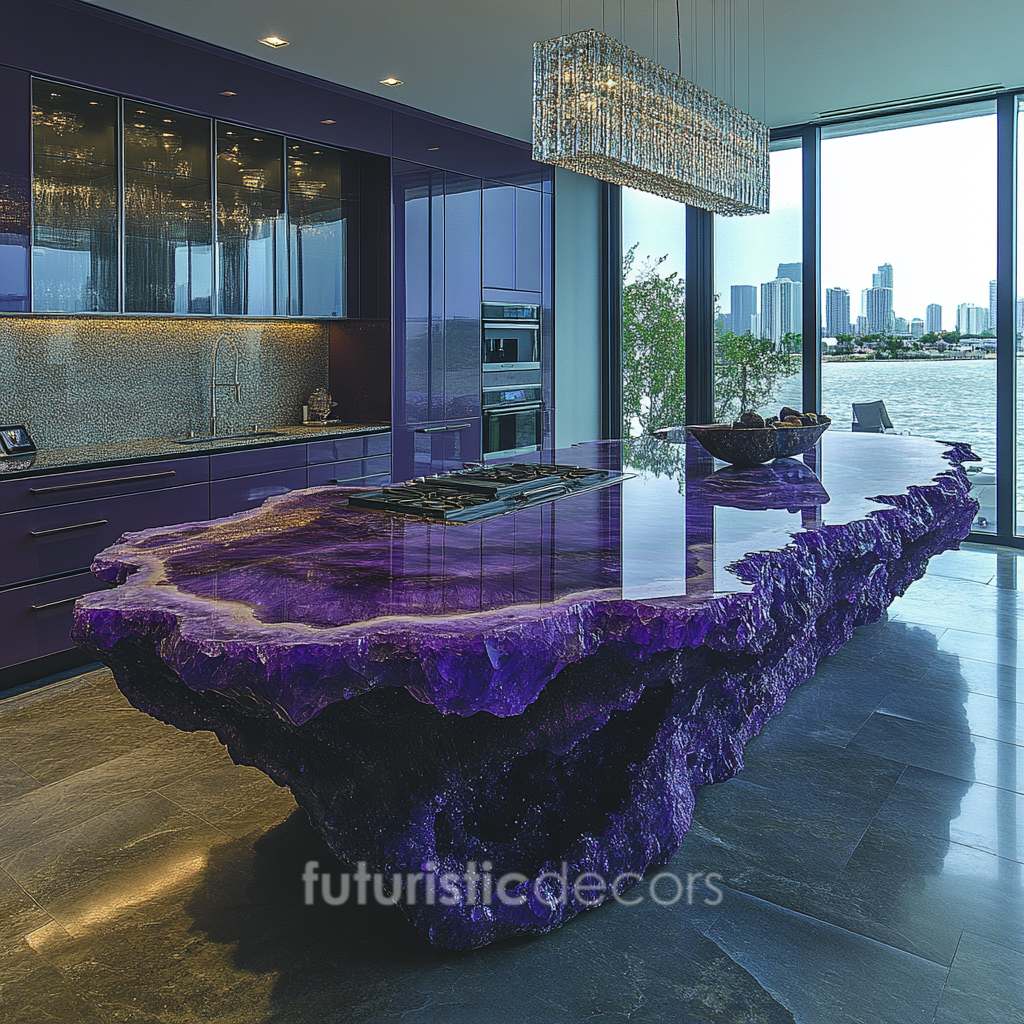 Amethyst Crystal Kitchen Island