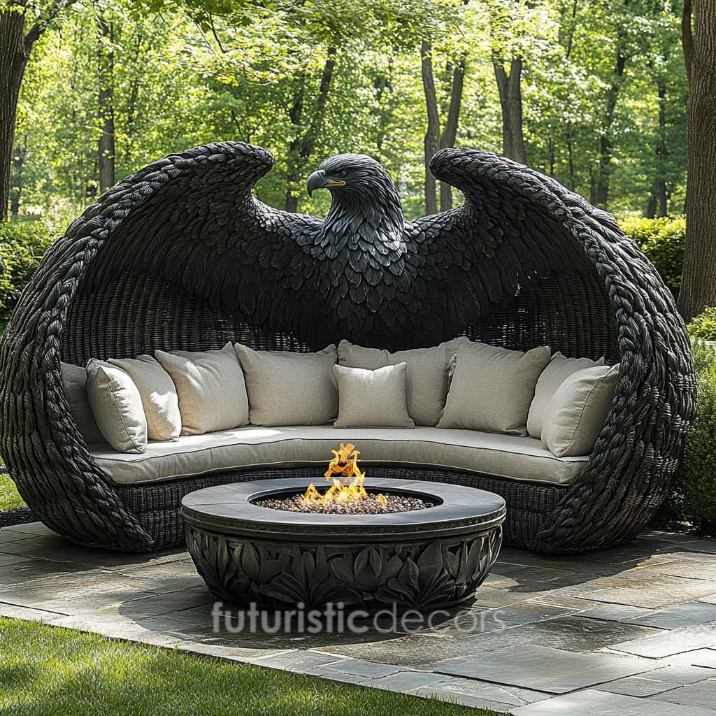 Rattan Eagle Fire Pit Sets
