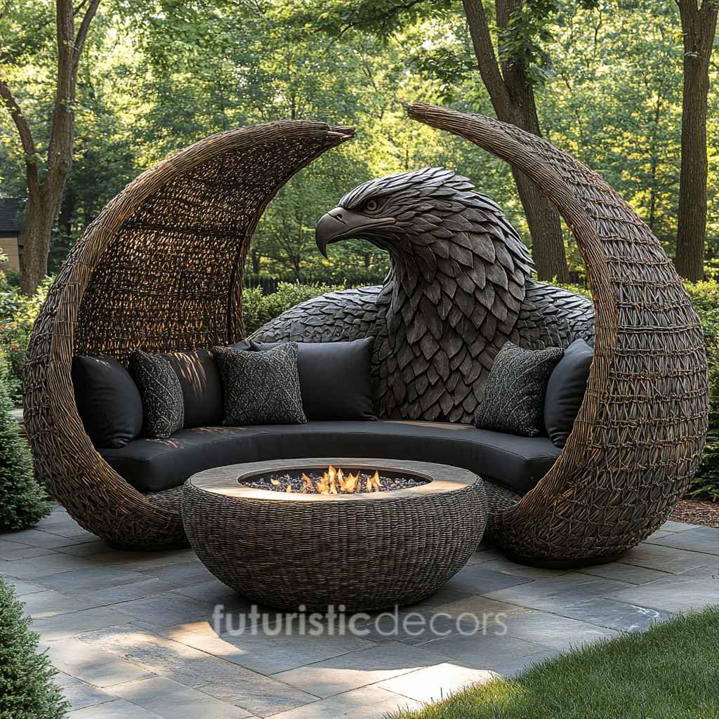 Rattan Eagle Fire Pit Sets